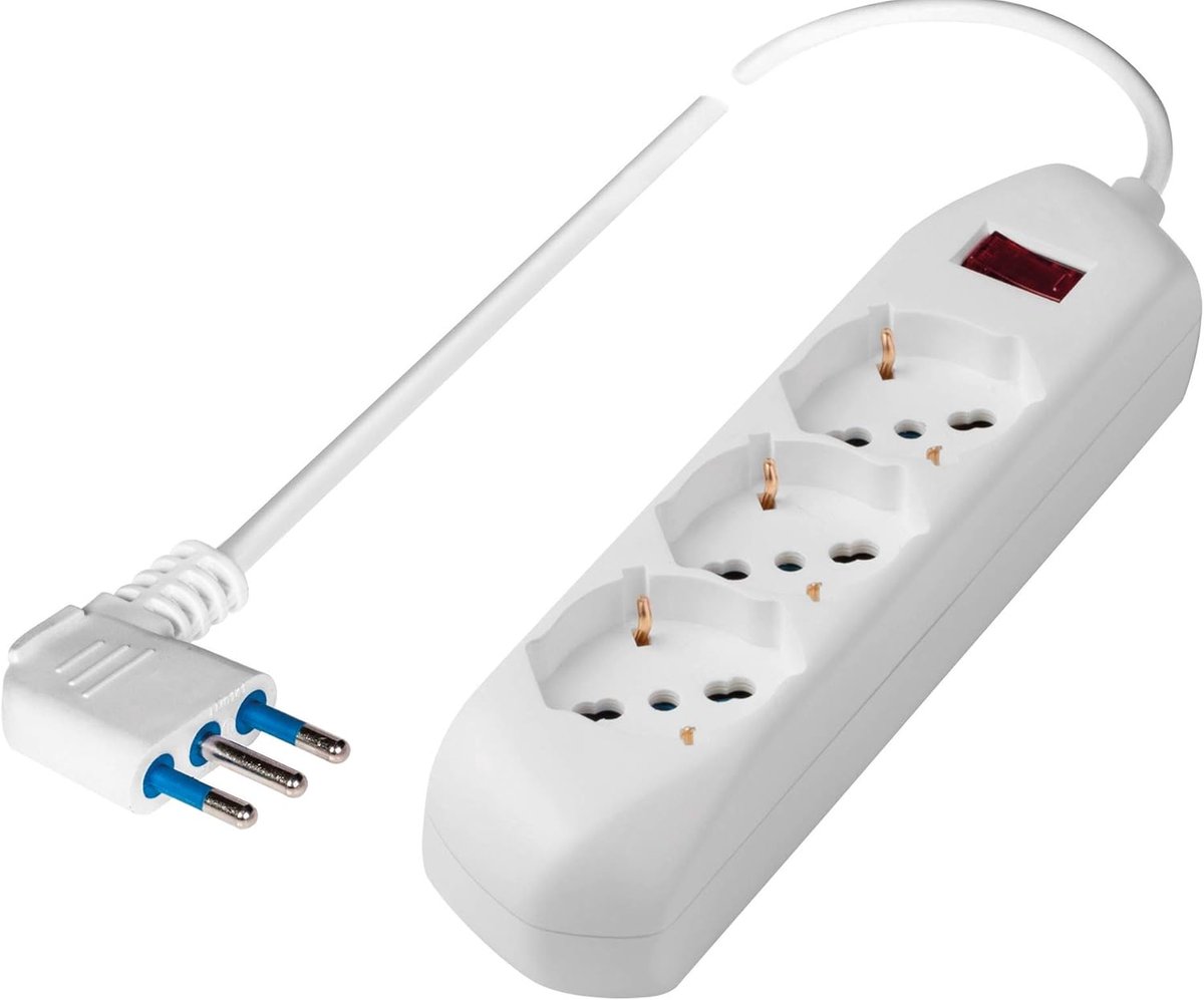 3 meervoudige contactdozen Cavo 1.5 m Wit
