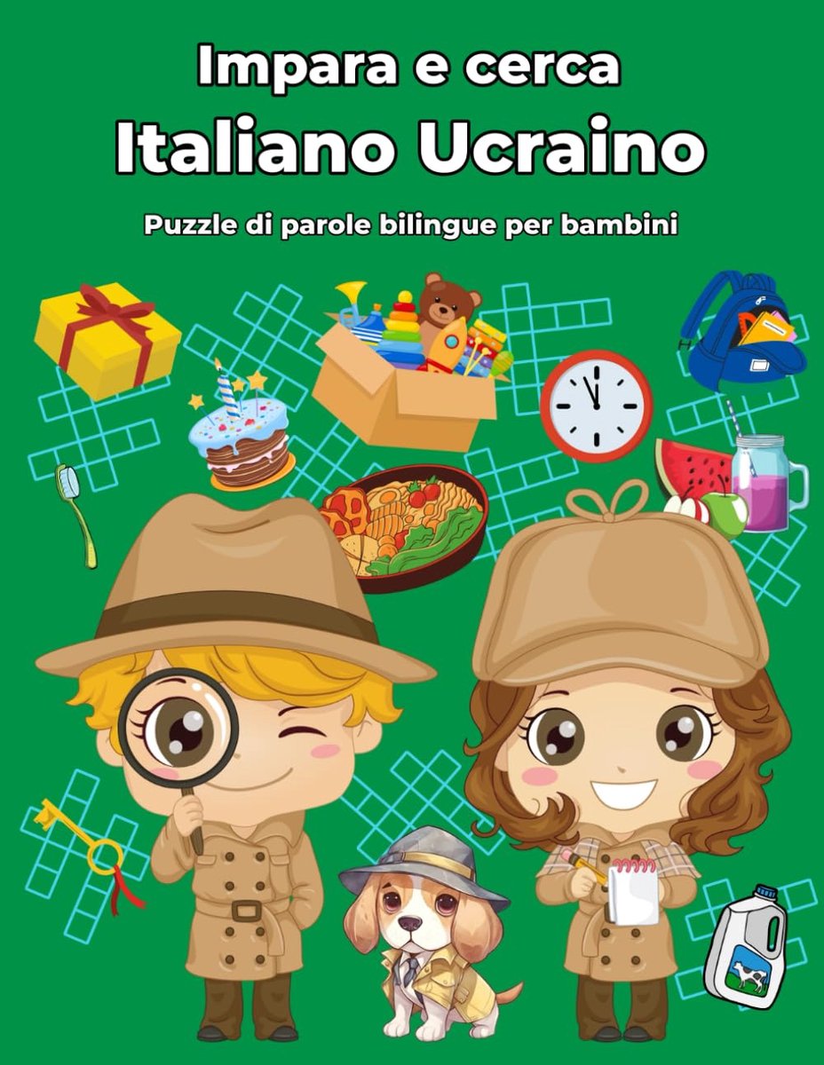 Ucraino Puzzle di parole bilingue per bambini: Impara e cerca
