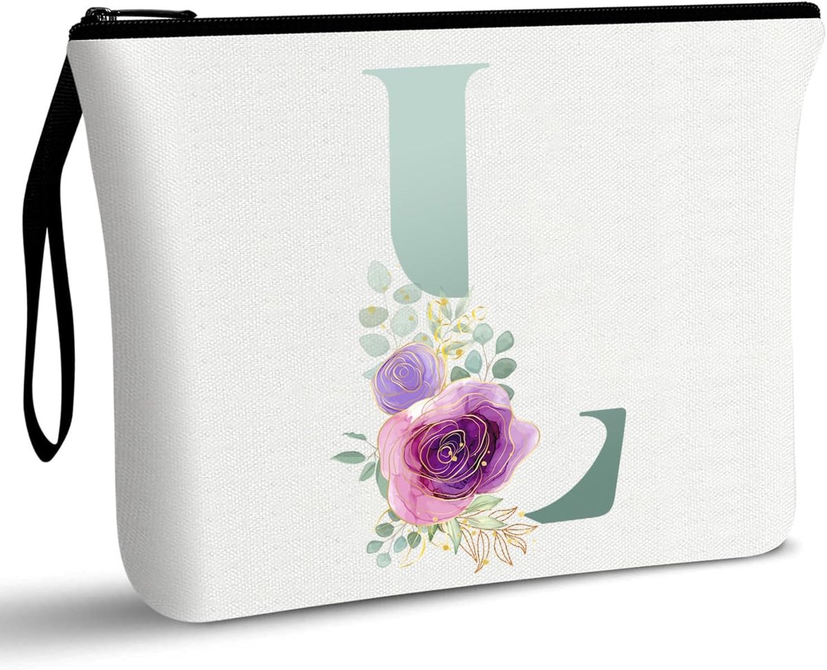 make-uptas, cadeaus voor vrouwen Canvas make-uptas Verjaardagscadeaus voor vrouwen Cosmetische tassen voor moeders, meisjes en vrienden (L)