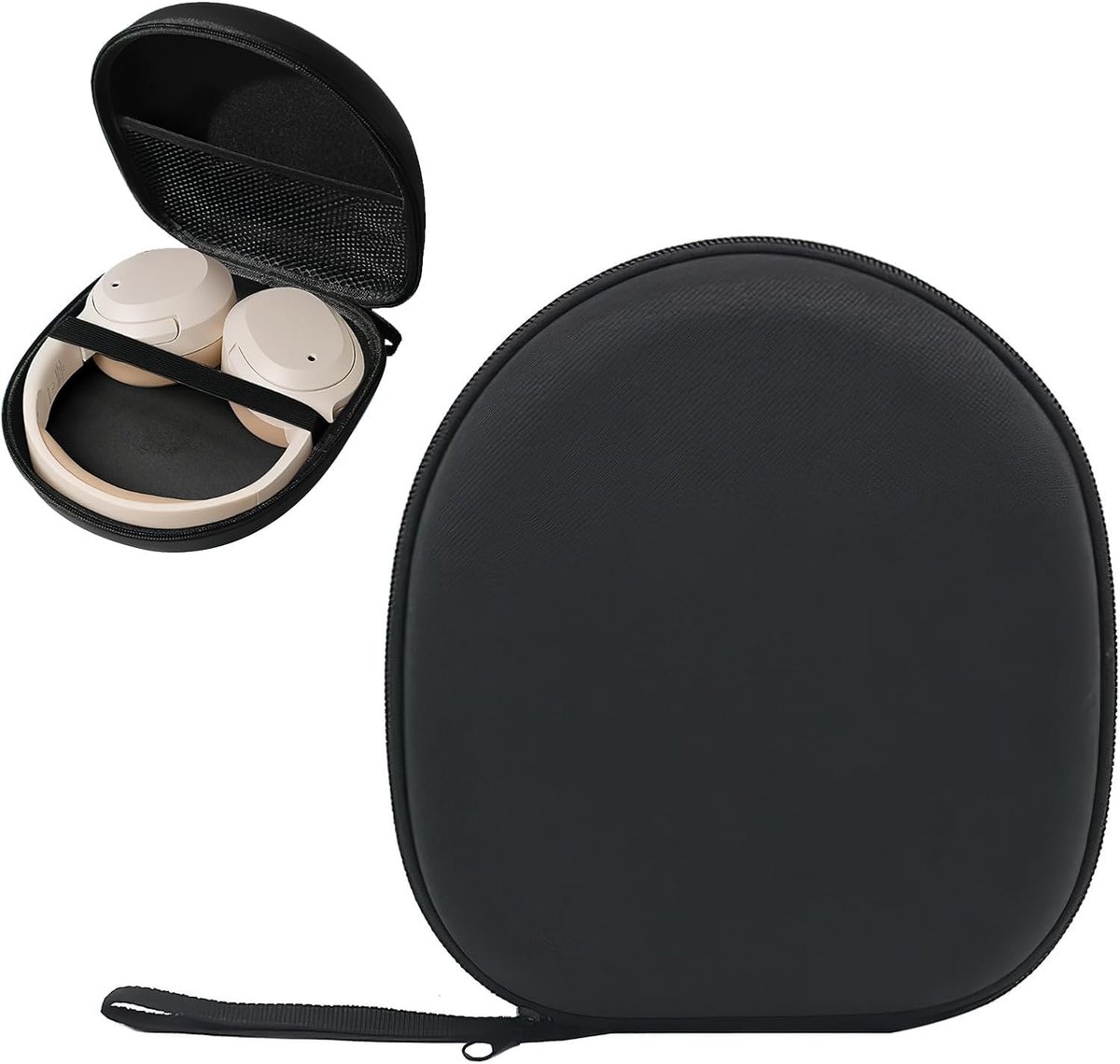 draagtas voor hoofdtelefoon, compatibel met Sony MDR-XFB950BT, MDRZX310, MDRZX330, COWIN E7, Bose QC25, Grado SR80, gemaakt van duurzaam nylon, zwart, universele maat
