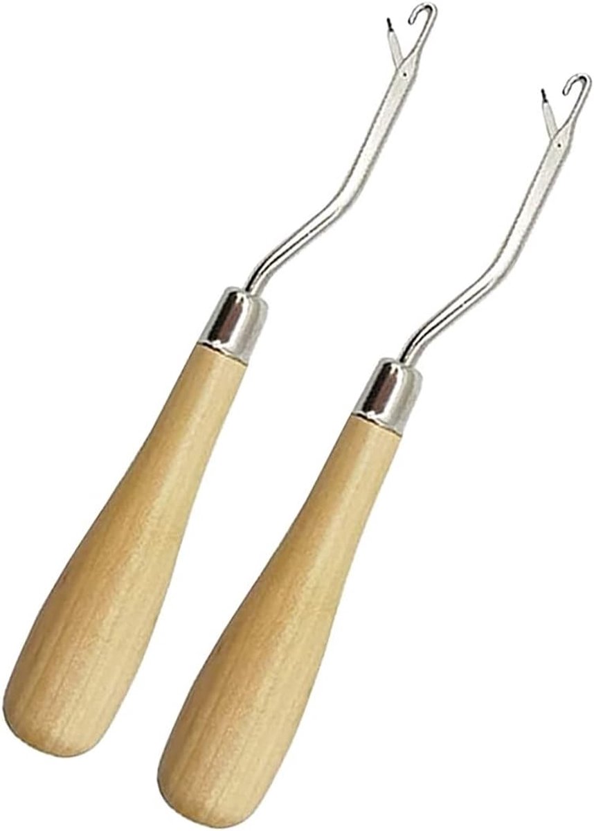 Haaknaalden, gebogen haaknaalden, knoopnaalden, haarbreien, haken, ergonomische handgreep, haaknaaldenset voor beginners