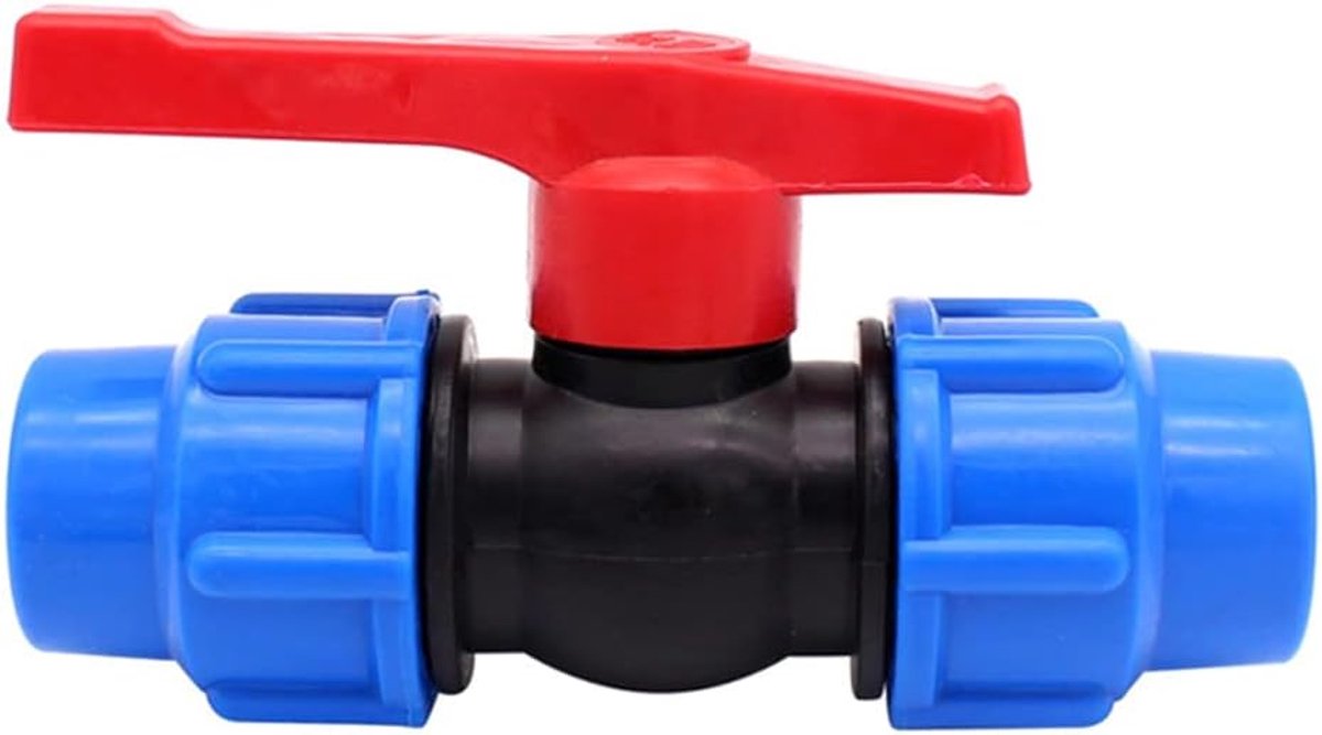Connector, 25 mm MDPE irrigatie buisleidingen klep, Plastic kogelkraan afsluitafsluitkraan voor waterpijp compressie fittingen