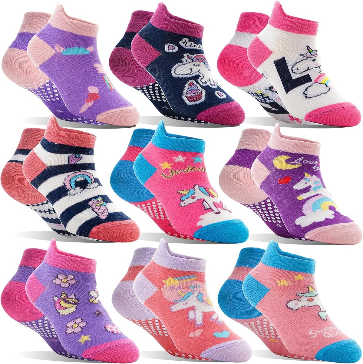 Baby Meisjes Jongens Peuters Grips Sokken Kids Antislip Anti Skid Enkel Katoen No Show Sokken met Grippers
