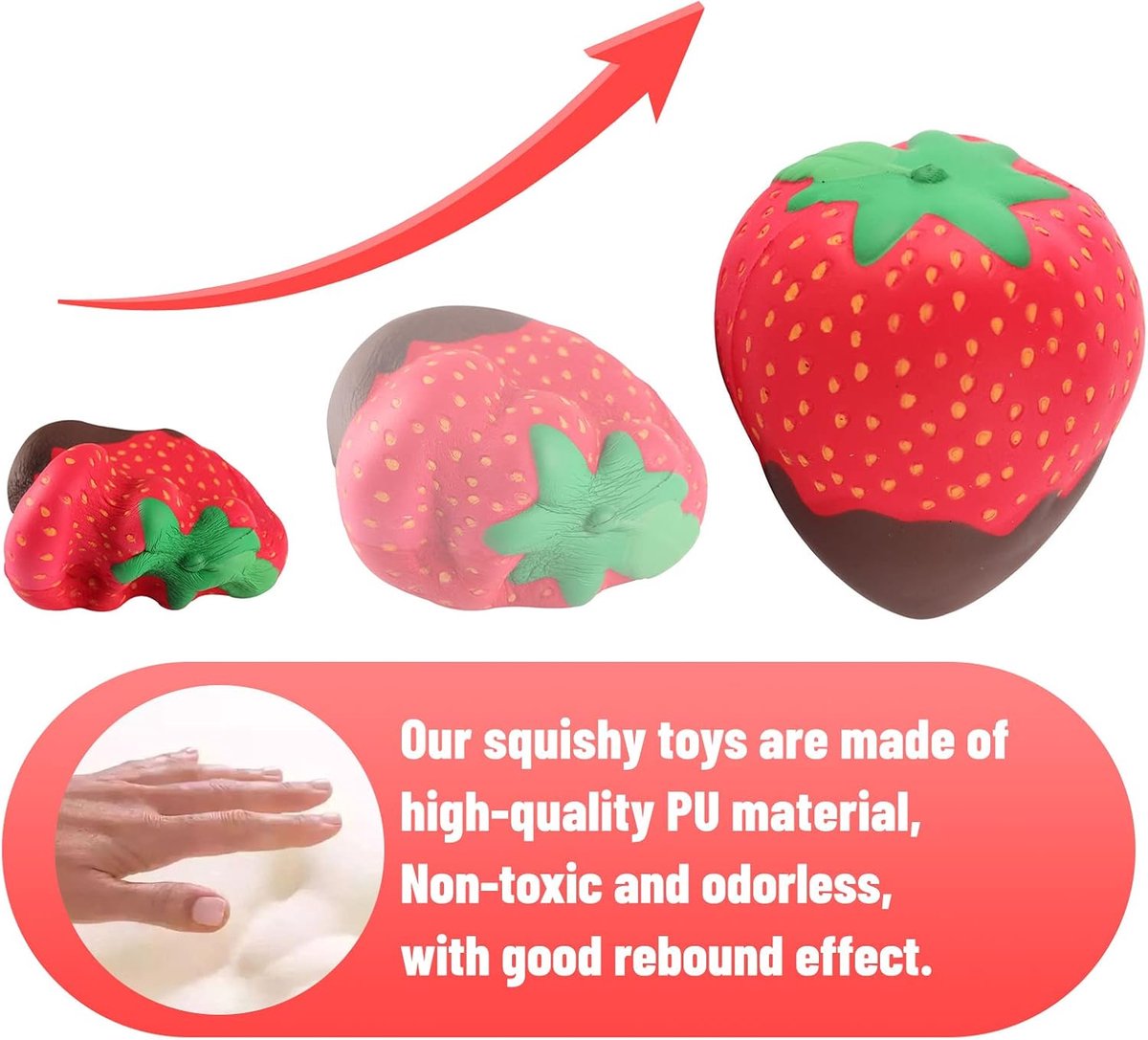 Squishies Aardbei Chocolade Cr¨¨me Langzaam stijgende Kawaii Geurende zachtfruit Squishies Speelgoed Prime 1Pcs Color Random