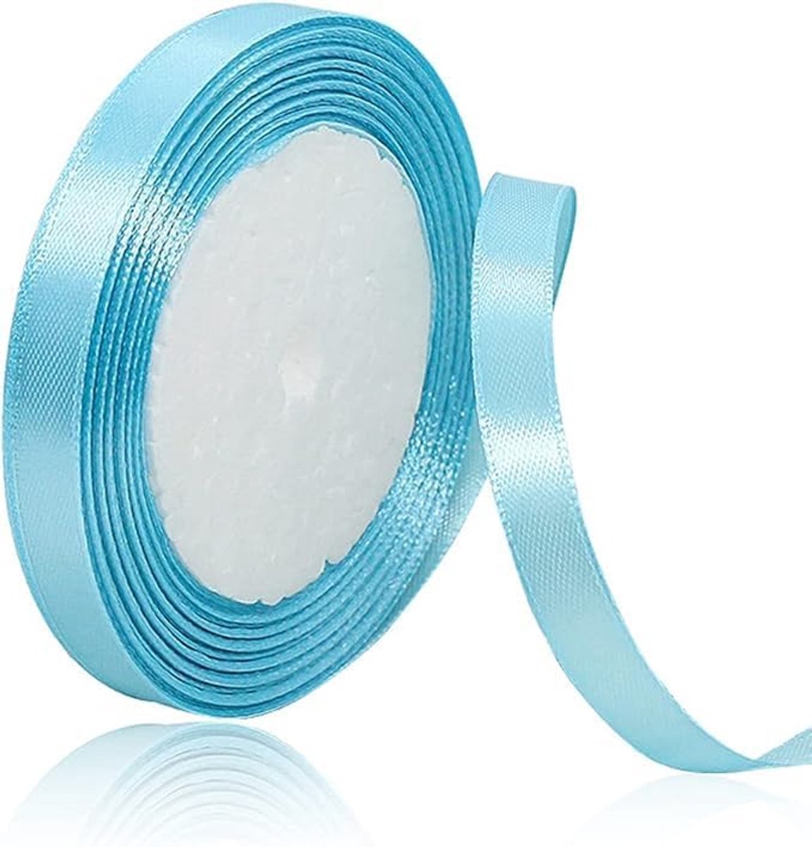 10 mm Hemelsblauw lint voor cadeauverpakking 22 m, Azuurblauw lint Dun satijnen lint voor cadeauverpakking Kerstboeket Taart Haarstrikjes Knutselen Bruiloft Auto Decoratie