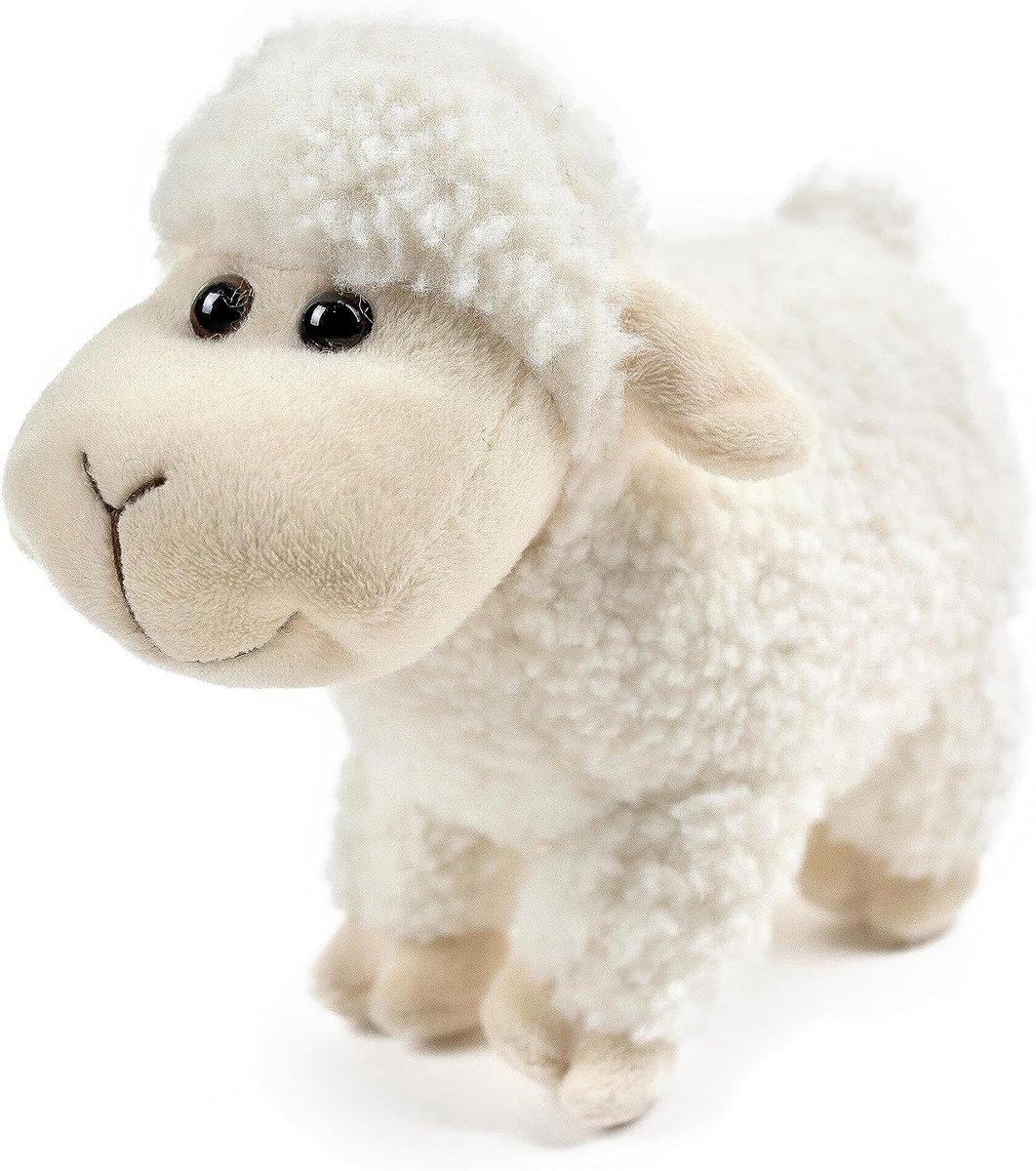 lilizzhoumax Schapendier, 24 cm, gesimuleerd dier, Kawaii schaap, knuffeldier, realistisch schaap, pluche speelgoed, Pasen, cadeau voor vrienden, jongens, meisjes, kinderen