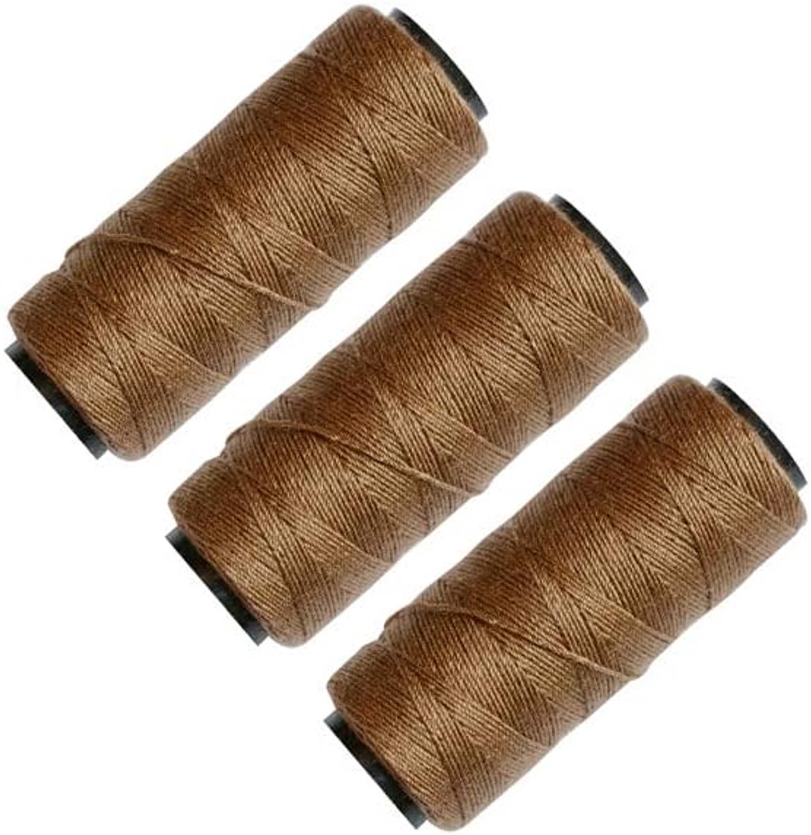 3 rollen draden voor haar weven bundels, hair extensions, naaien haar inslag, maken pruik DIY weven draad (kaki)