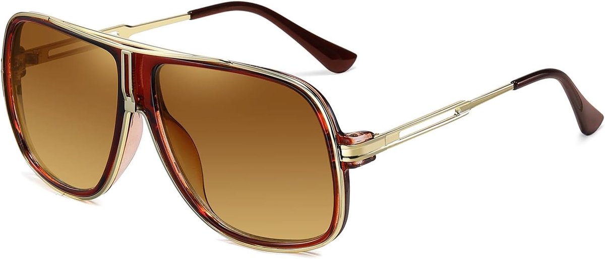 Zonnebrillen Heren Dames Metalen Oversized glazen Miljoenenaar Bril