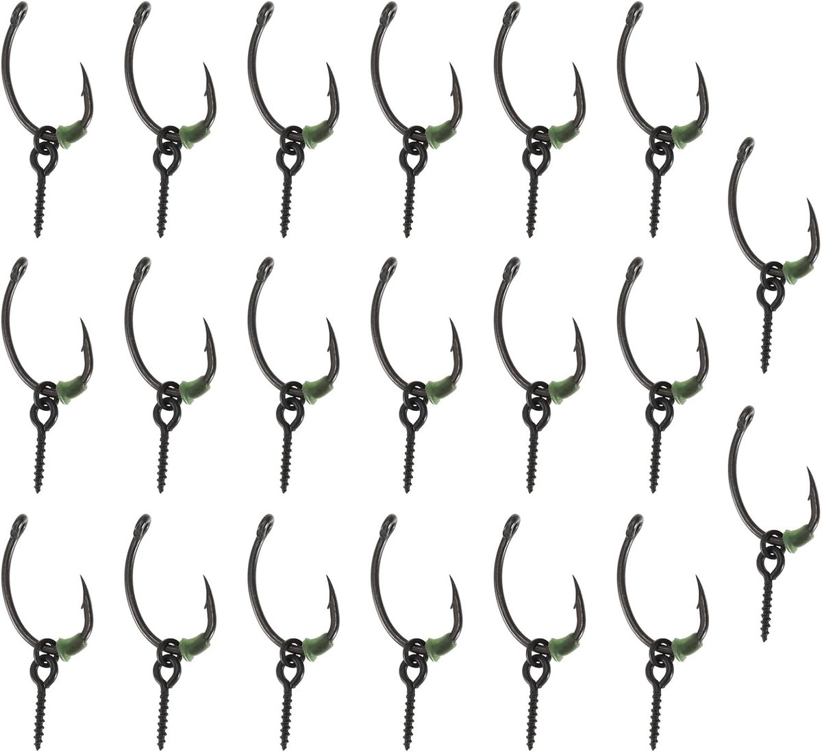Store 20 Sets Ronnie Rigs Karpervissen Ronnie Rig Haak Aas Stoppers Aas Schroeven Terminal Visgerei Voor Europese Karpervissen Accessoires