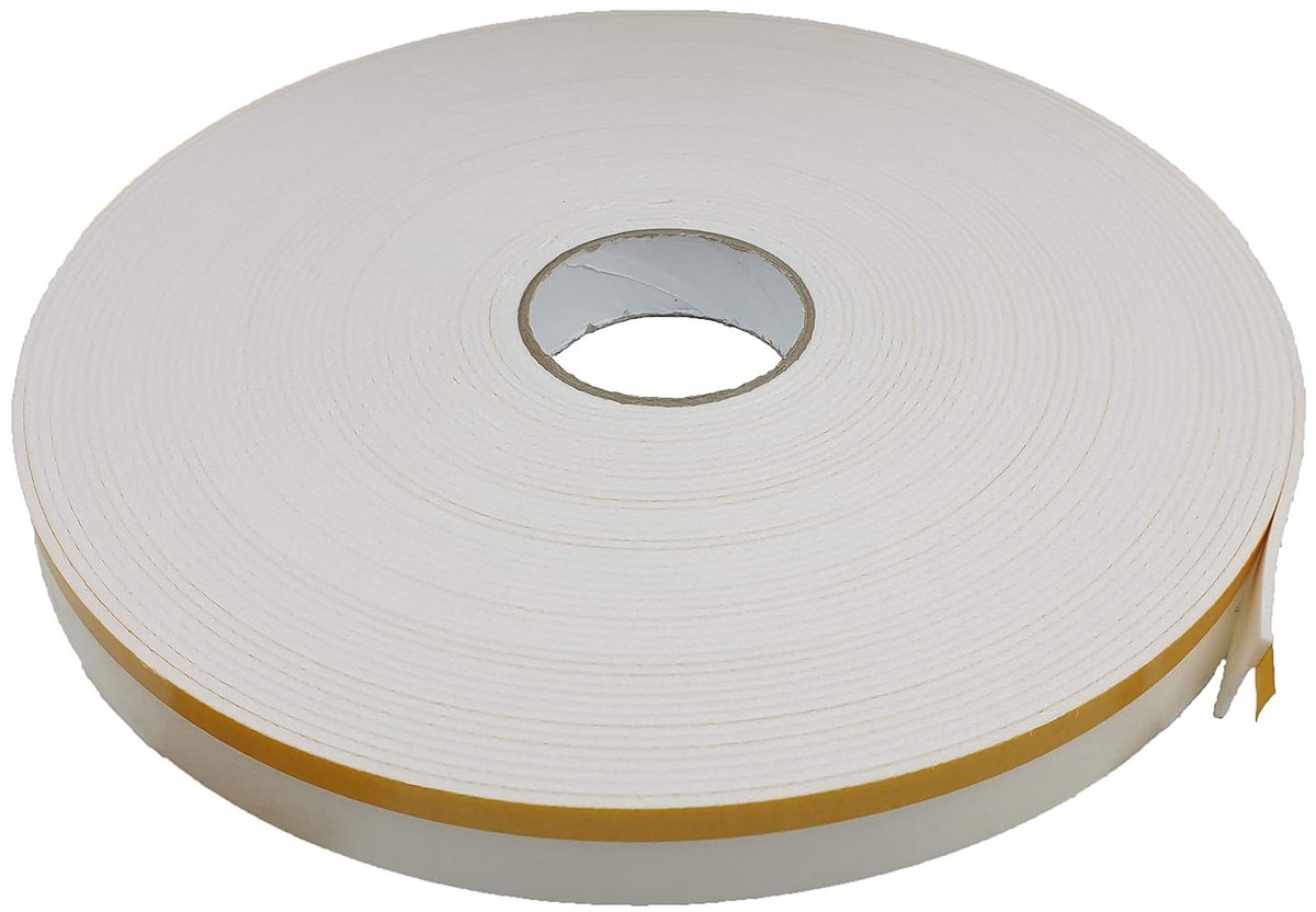 expansievoegband randisolatieband zelfklevend 30 mm x 30 m – wit schuim 3 mm met 10 mm kleefrand voor gipsplaat stucwerk en voegen, ontkoppeling en geluidsisolatie