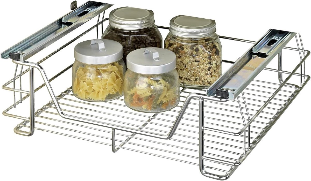 Schuifsysteem voor kast, Staal, 51x 18,5 x 40 cm, Chroom