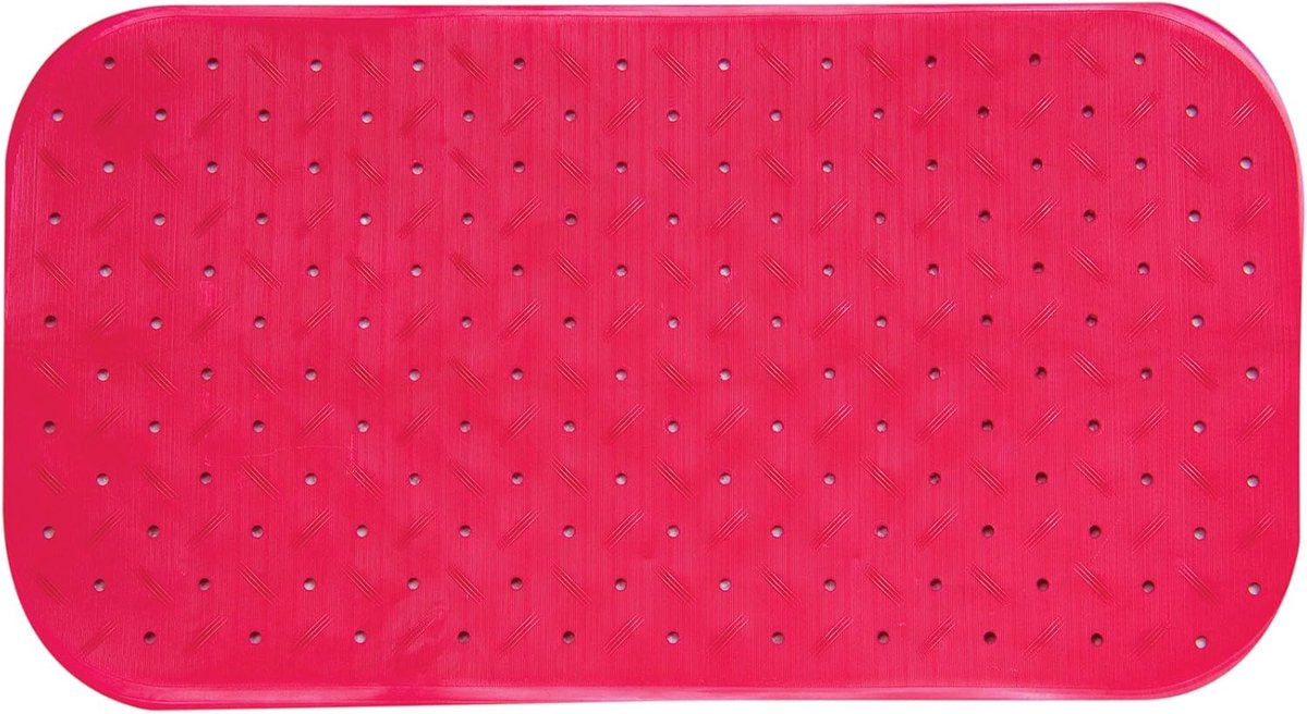 Premium Douchemat, badmat, badmat, badmat, antibacterieel, antislip met zuignappen, roze, ruikt naar rozen, ca. 36 x 76 cm, wasbaar op 60 graden