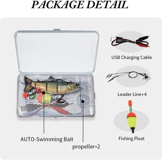 ods kunstaas Robotisch Zwemaas USB Oplaadbare LED Light 4-Segement Multi Jointed Swimbait Inteli Zelfrijdend Elektrisch Vissen Tackle — afbeelding 4
