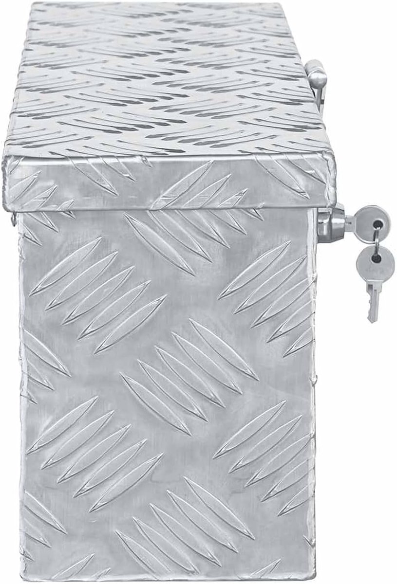 Aluminium koffer, 48,5 x 14 x 20 cm, zilver, koffer, gereedschapskist