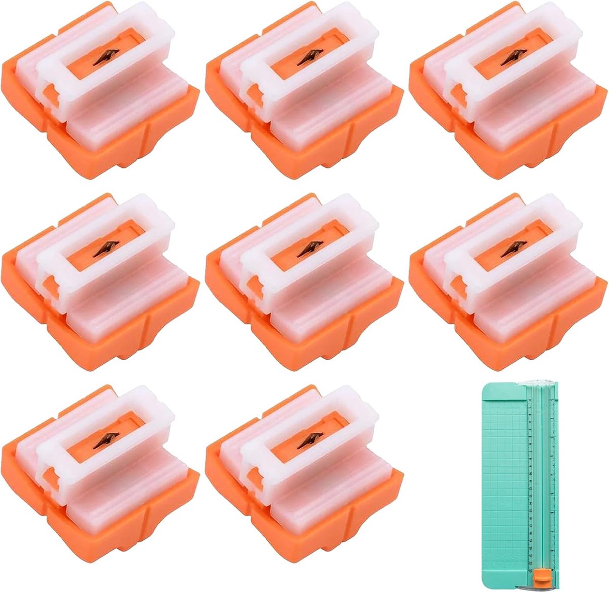 messnijder met bescherming, 8 stuks veiligheidsmessen, reservemesjes voor papiersnijder, reservemesjes voor papiersnijder, fotosnijbladen