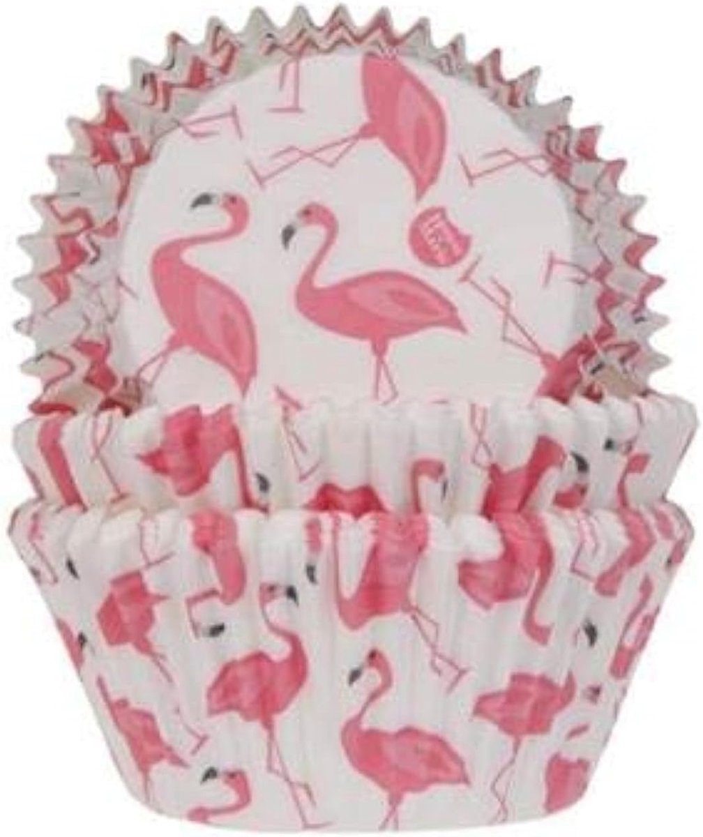 House of Marie 50 Muffinförmchen Flamingo | Aloha | Sommer | aus Papier |