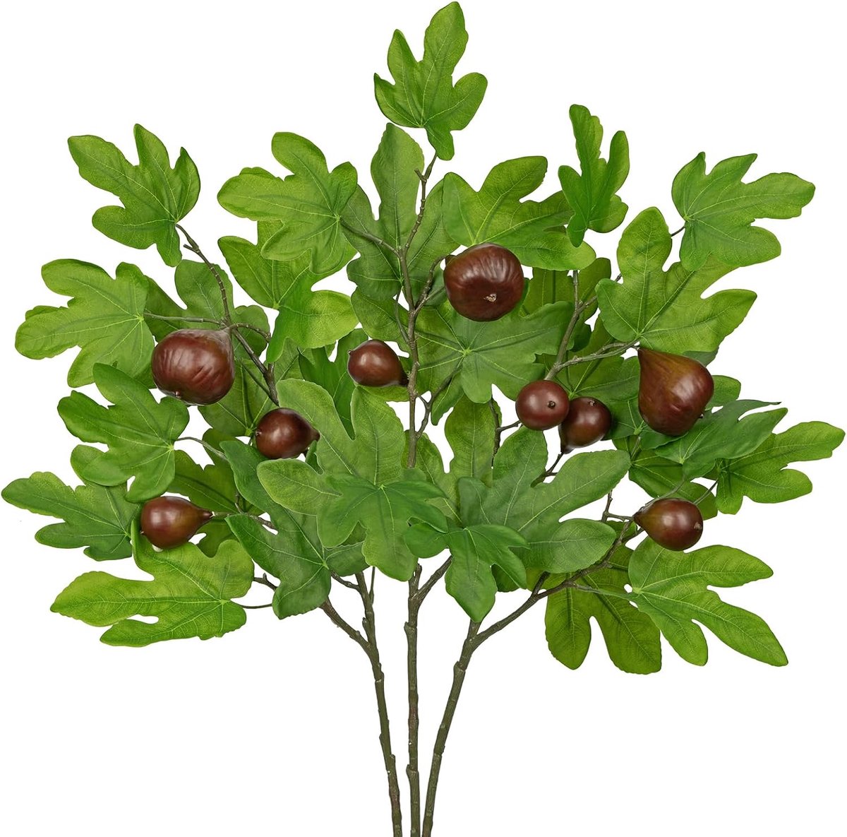 3 stuks kunsttakken met vruchten groene kunsttakken zoals echt lichtgroen, kunstplanten, takken, groene planten, decoratieve takken voor binnen en buiten, huis, kantoor, tafel, vaas, decoratie