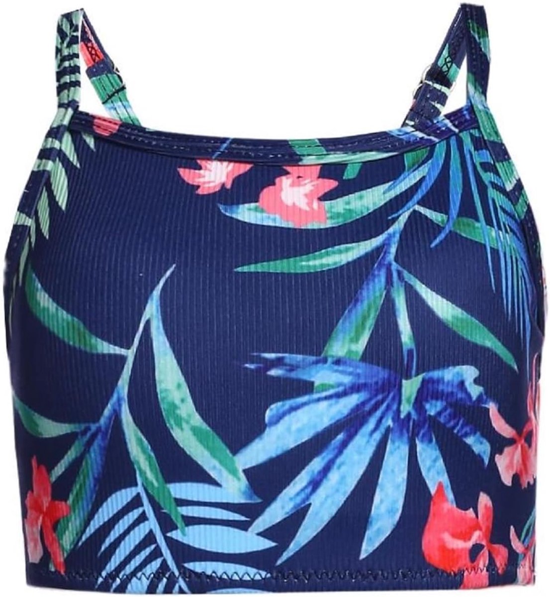 Bikini's voor meisjes, 3-delig, zomer, badpak, tankini voor kinderen, met rok, bloemenprint, badmode, bikini's voor meisjes van 5-14 jaar