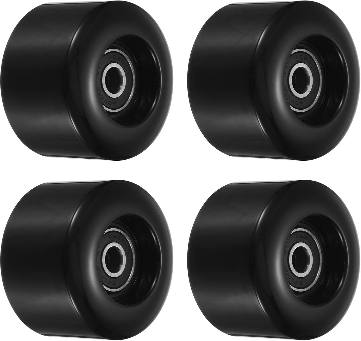 55mm Skateboard Wiel met Lagers ABEC-9, 4 Pack Straat Wielen voor Skateboards Cruiser Wiel Vervanging 80A, Zwart
