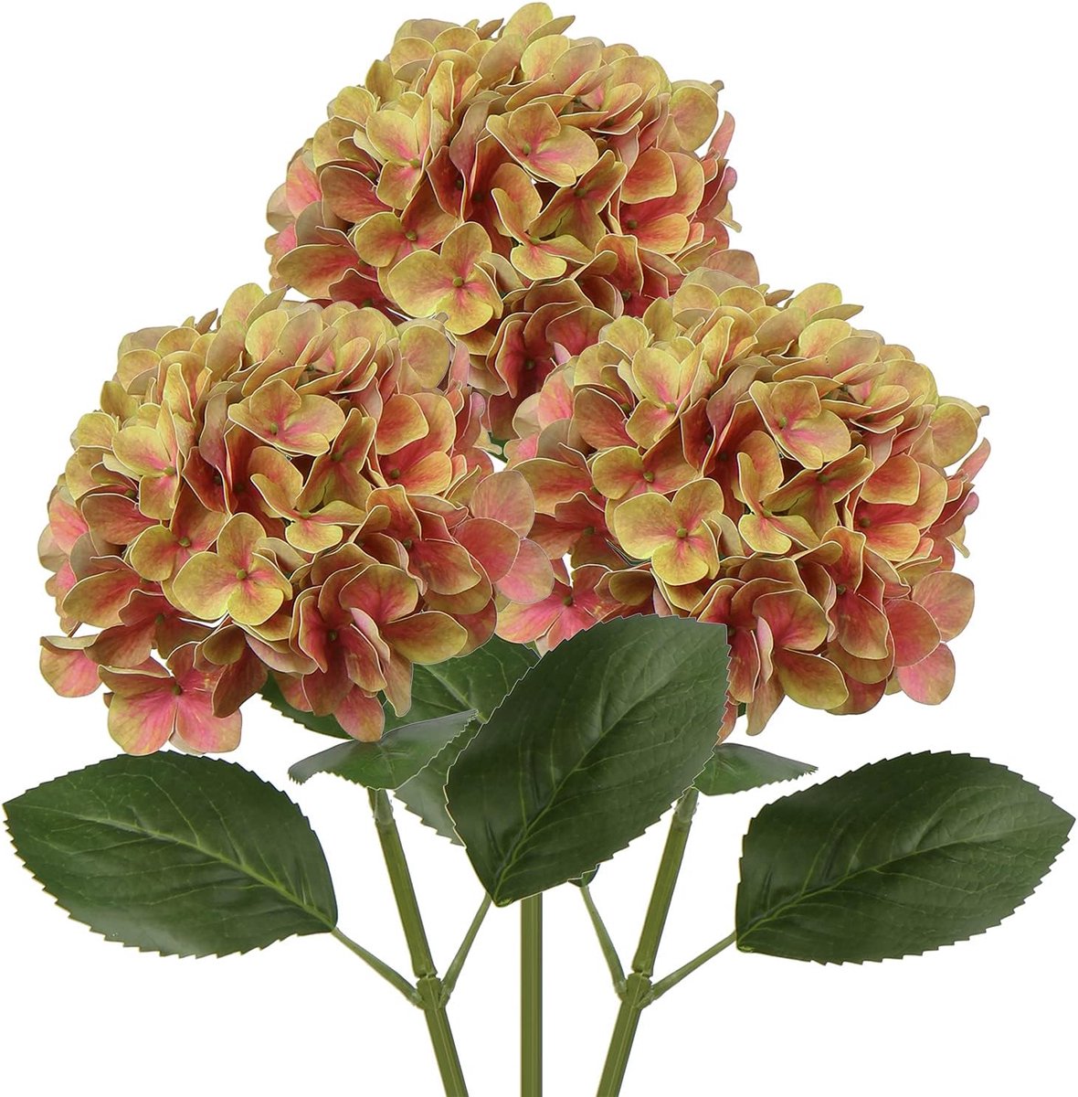 SnelShoppen - 3 Stuks Kunstmatige Hortensiabloemen - 3D-Print Echte Hortensia - Diameter 19 cm - Perfect voor Bruiloft, Thuis, Hotel, Feest, Bloemstuk