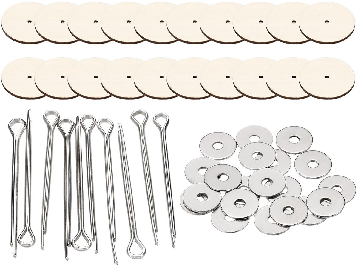 35mm poppengewrichtjes, set van 10 verwijderbare kneppeltjes met vezelplaatbakje voor het maken van beerpoten, hoofdgewrichtjes, DIY-knutselaccessoires