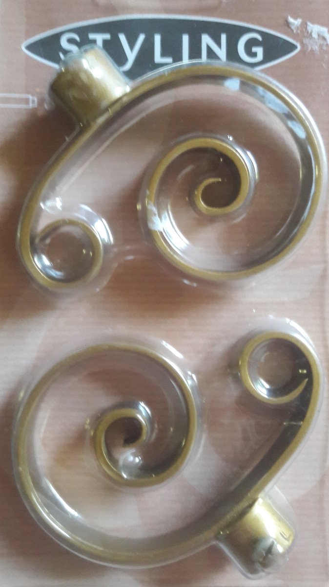 Styling gordijnroede eindstukken - voor 20mm - goud - per 2 verpakt