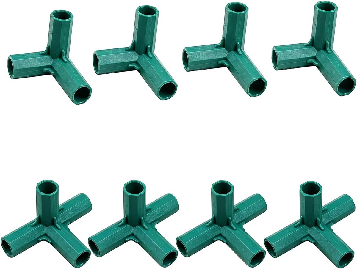8 Stks Fitting 16mm Stabiele Ondersteuning Heavy Duty Broeikas Frame Building Connector Plastic Connectors Beugel Pijp Onderdelen Voor Druif Trellis Zonnebrandcrème Schuur Tuinieren