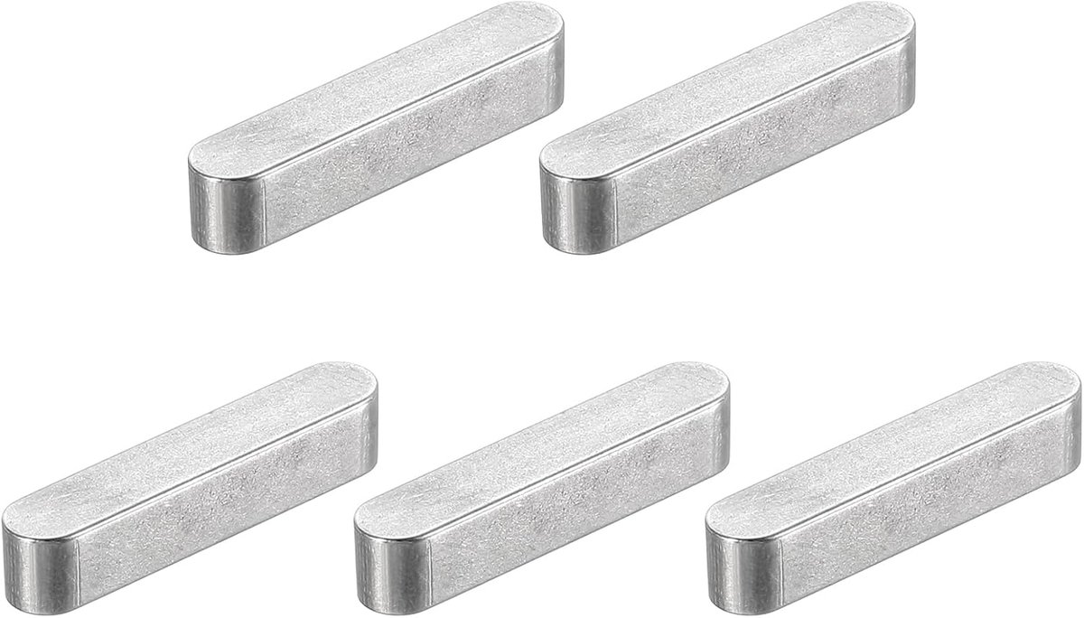 5 stuks veersleutels met rond uiteinde, 5 x 5 x 25 mm, roestvrij staal, professionele parallelle sleutel voor aandrijfas voor industrie en mechanica, bevestigingen