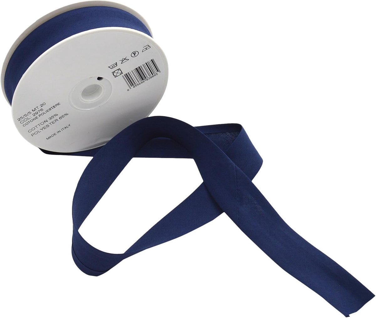 25/5/5 mm Bias Binding-Col. 2976-NAVY-20m Roll, polykatoen, Navy