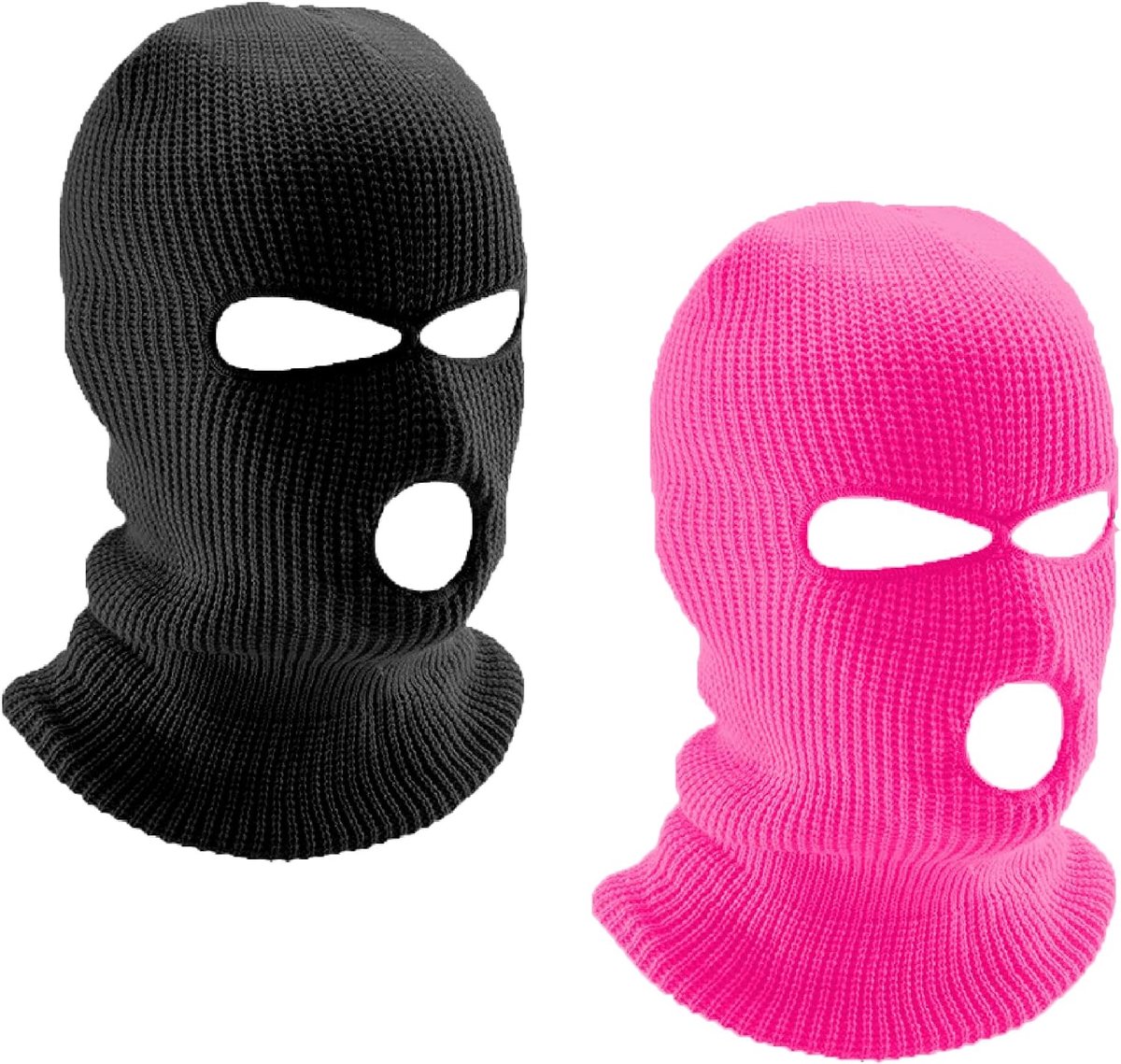 2 stuks balaclava - 3-gaats stormmasker, gebreide bivakmuts, multifunctioneel masker, skimuts voor motorfiets en fiets