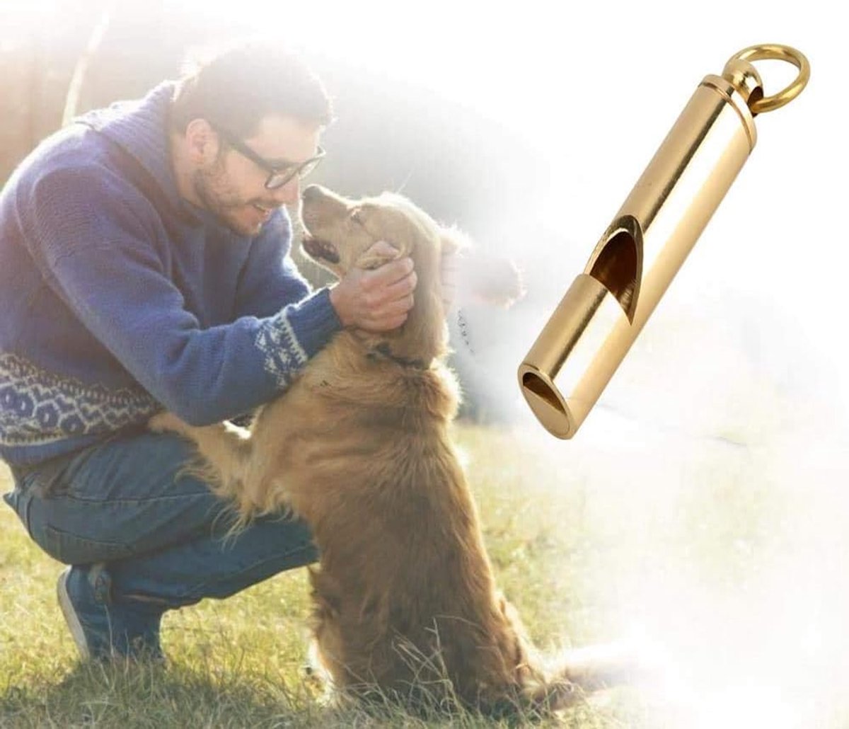 Hondenfluitje, Ultrasone Trainingsfluit van Aluminiumlegering, voor Huisdieren en Vogels, met Ring, 5,6 x 1 cm