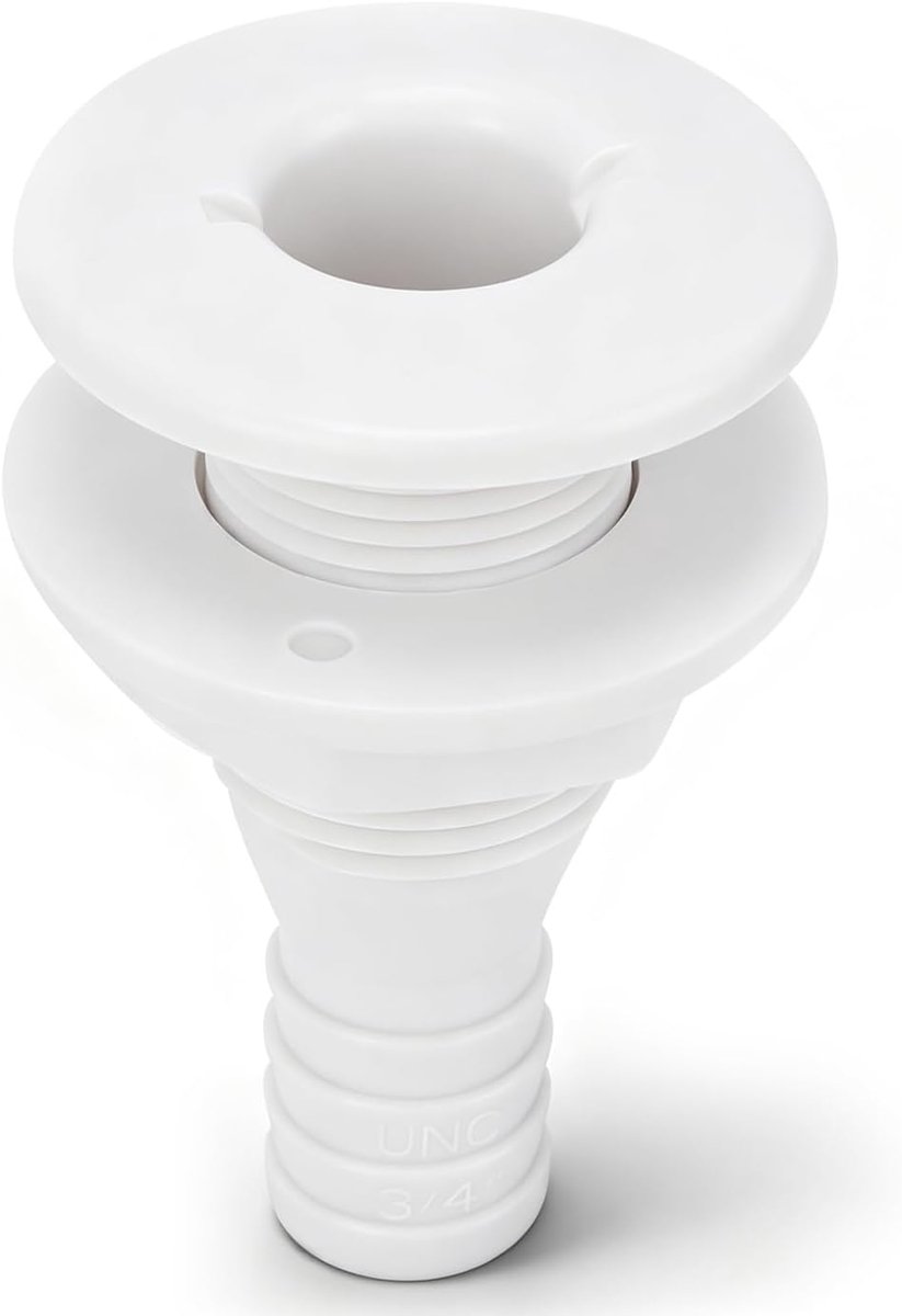 Marine Recht Door-romp Fitting ABS Plastic Water Afvoer Uitlaat Sanitair Klep Slang Door-afvoer Connector voor Boot, Jacht (19mm/80mm)