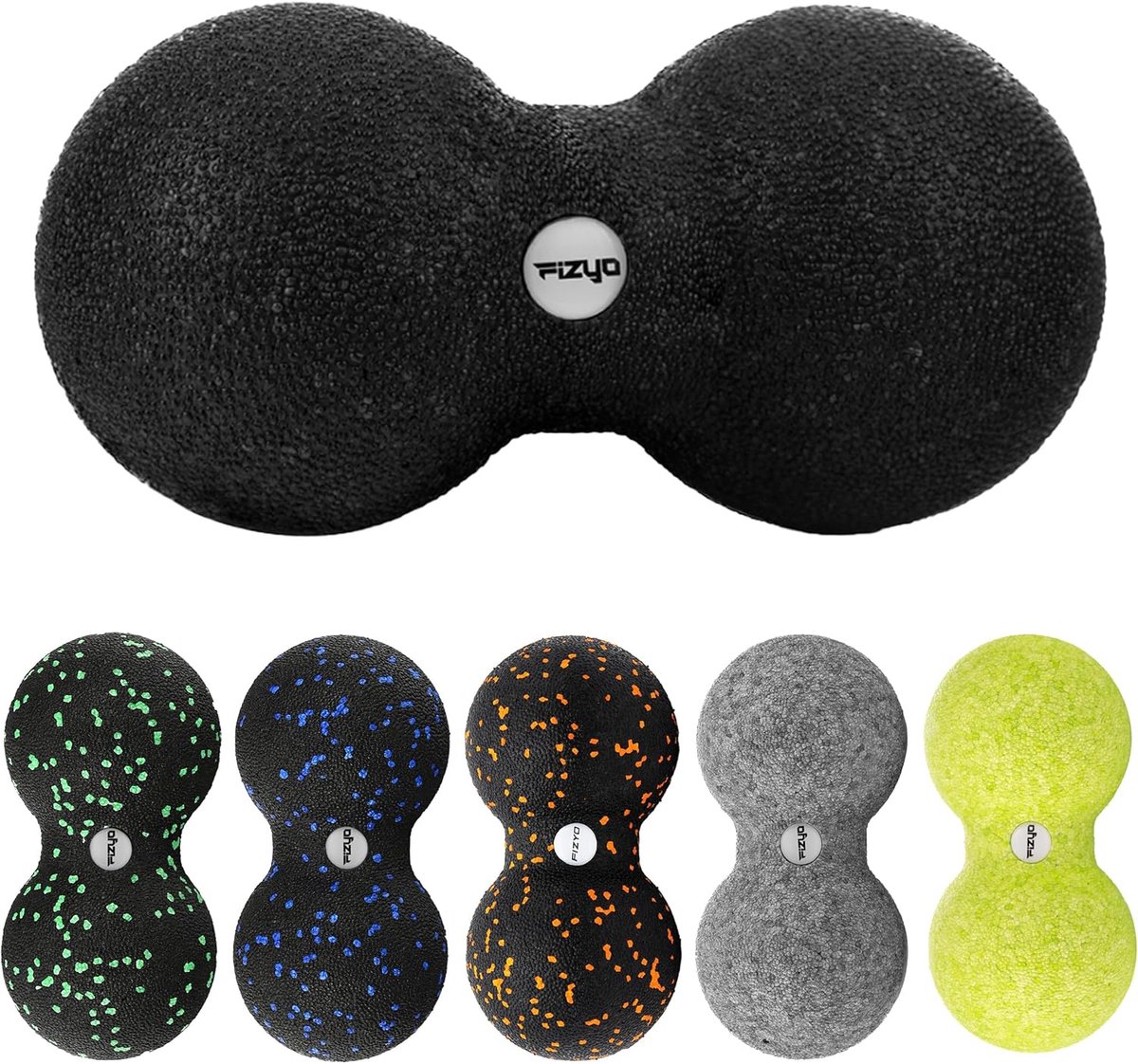 SnelShoppen - Massagebal Massage Roller voor Revalidatie, Yoga, Crossfit, Anti-Stress, Ontspanning, Ideaal voor Rugpijn, Ischias, Peanut Vorm (Zwart)