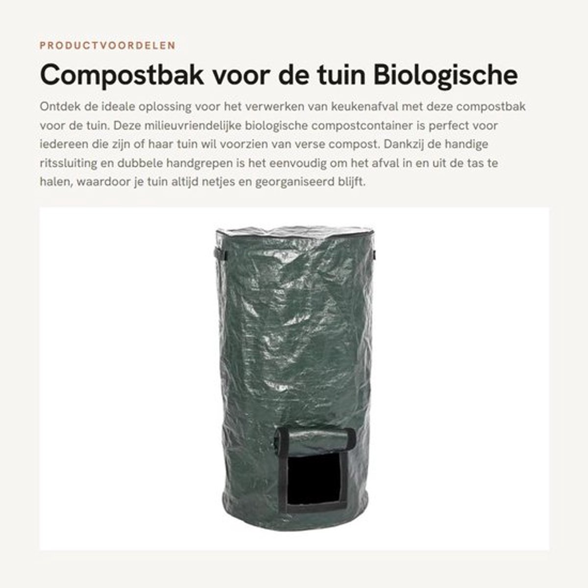 Compostbak - Opvouwbare Compostcontainer - Duurzaam - Compostmaker - Keukenafval - Milieuvriendelijk - 35 x 60 cm