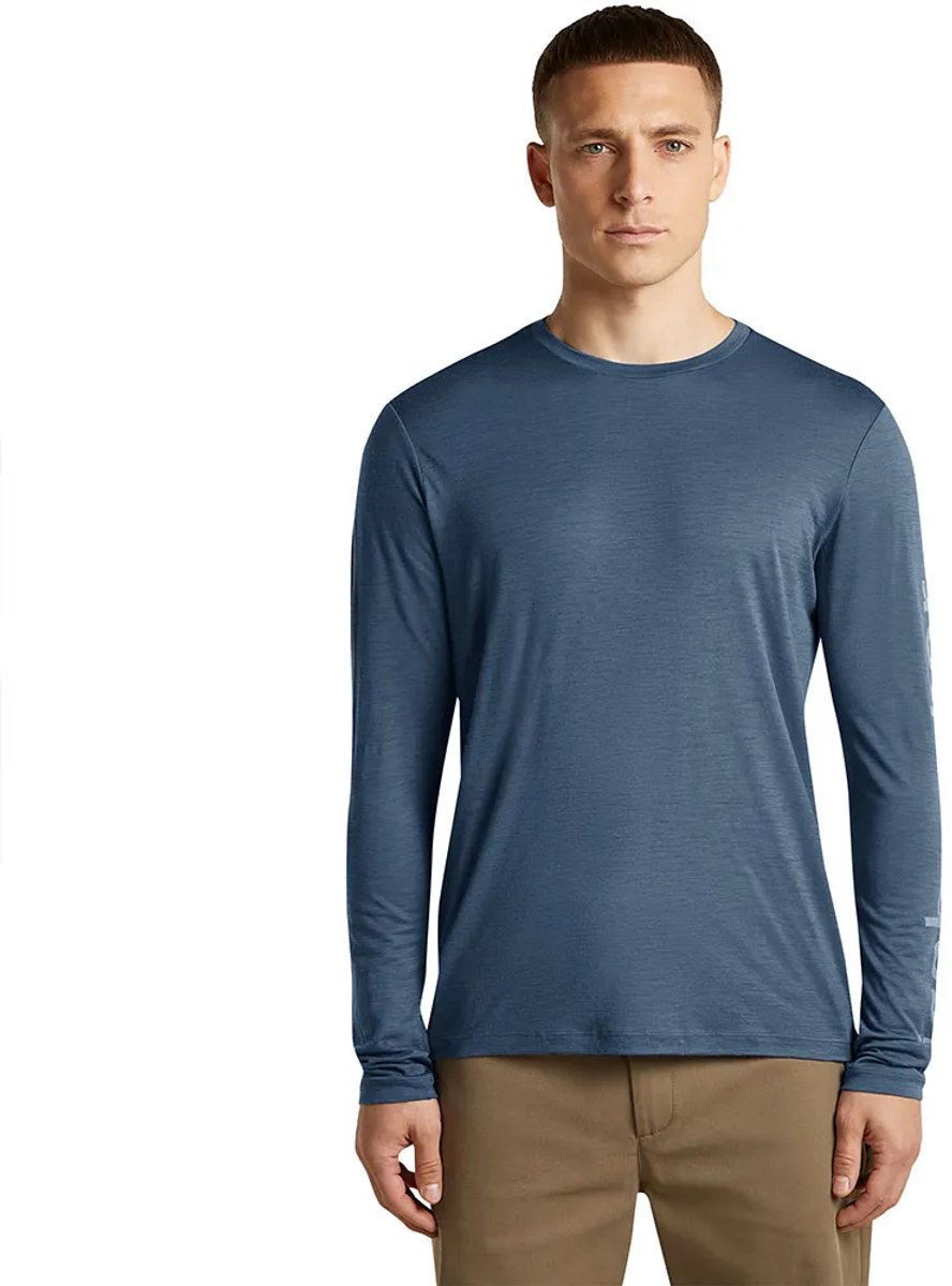 Icebreaker 150 Tech Lite Ib Vertical T-shirt Met Lange Mouwen Blauw XL Man