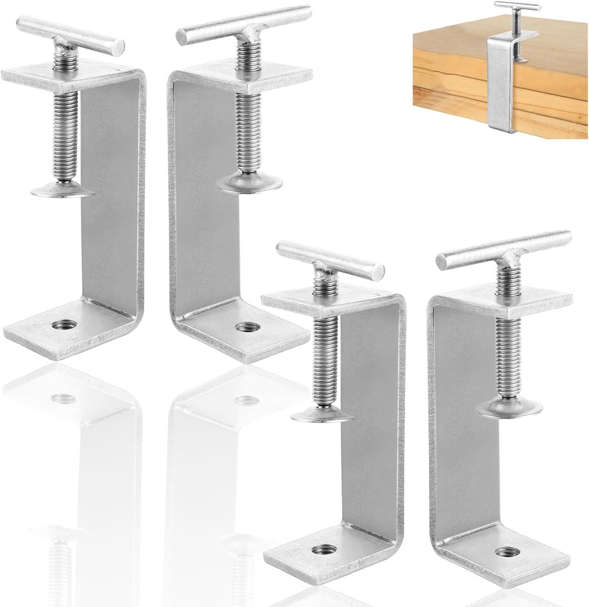 4 Stuks C-Klem 50-90 mm Draagklem 304 Roestvrij Staal 98 mm Voor Klemmen & Spanners - Schroefklem Houder Voor Houtbewerking, Lastuderen, Timmerwerk
