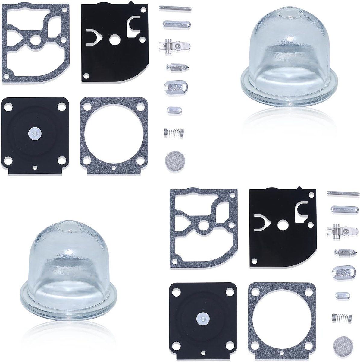 2 stuks carburateurafdichting reparatieset, met 2 oliebellen, voor Stihl FS 38 45 55 46 FS38 FS45 FS55 FS46 HS45 BG45 BG85 MM55 BT45 C1Q-S66