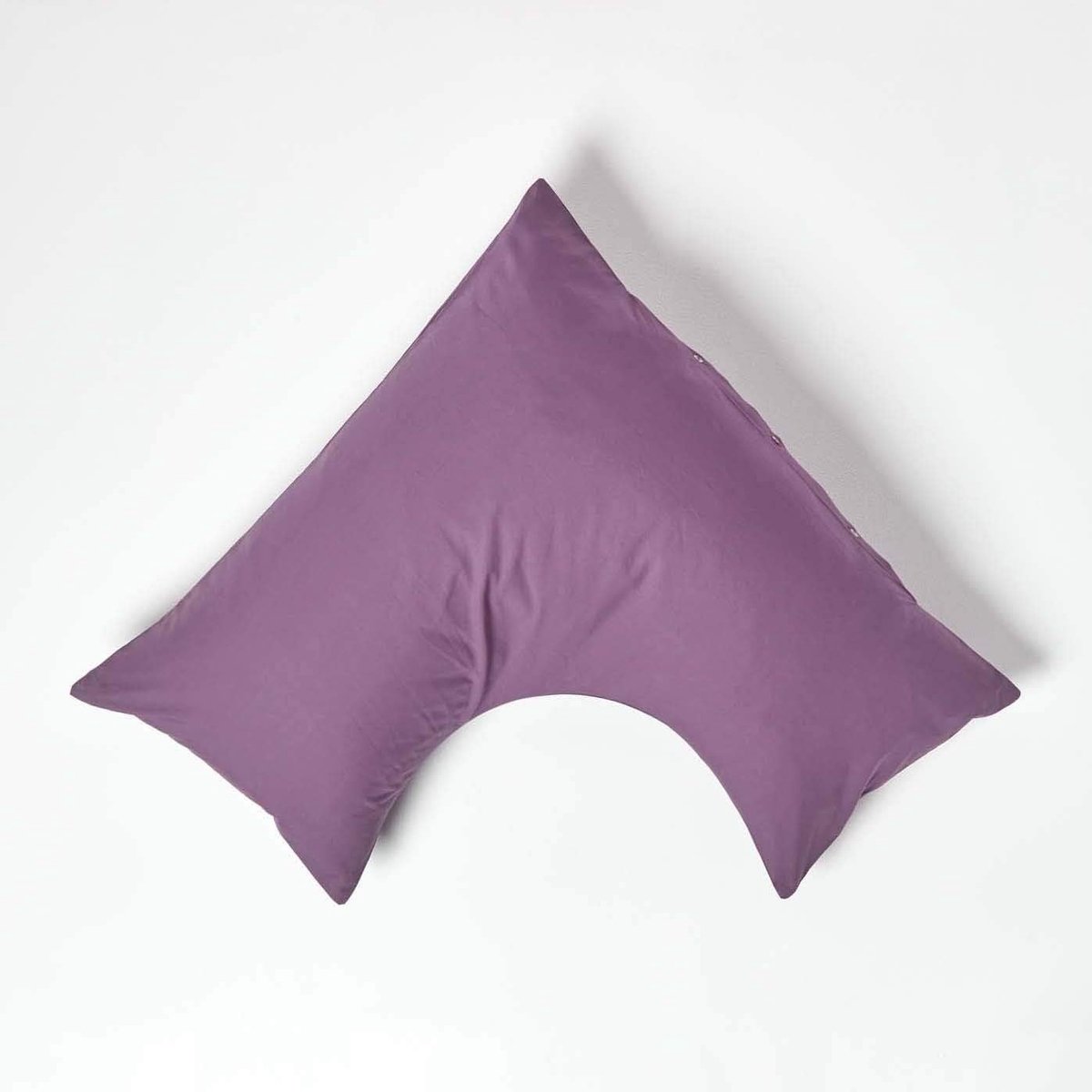 Paarse druif puur Egyptisch katoen V-vorm kussensloop, 200 en 400 draadtelling percal equivalent kussensloop voor borstvoeding zwangerschap en ouderen pak van 2