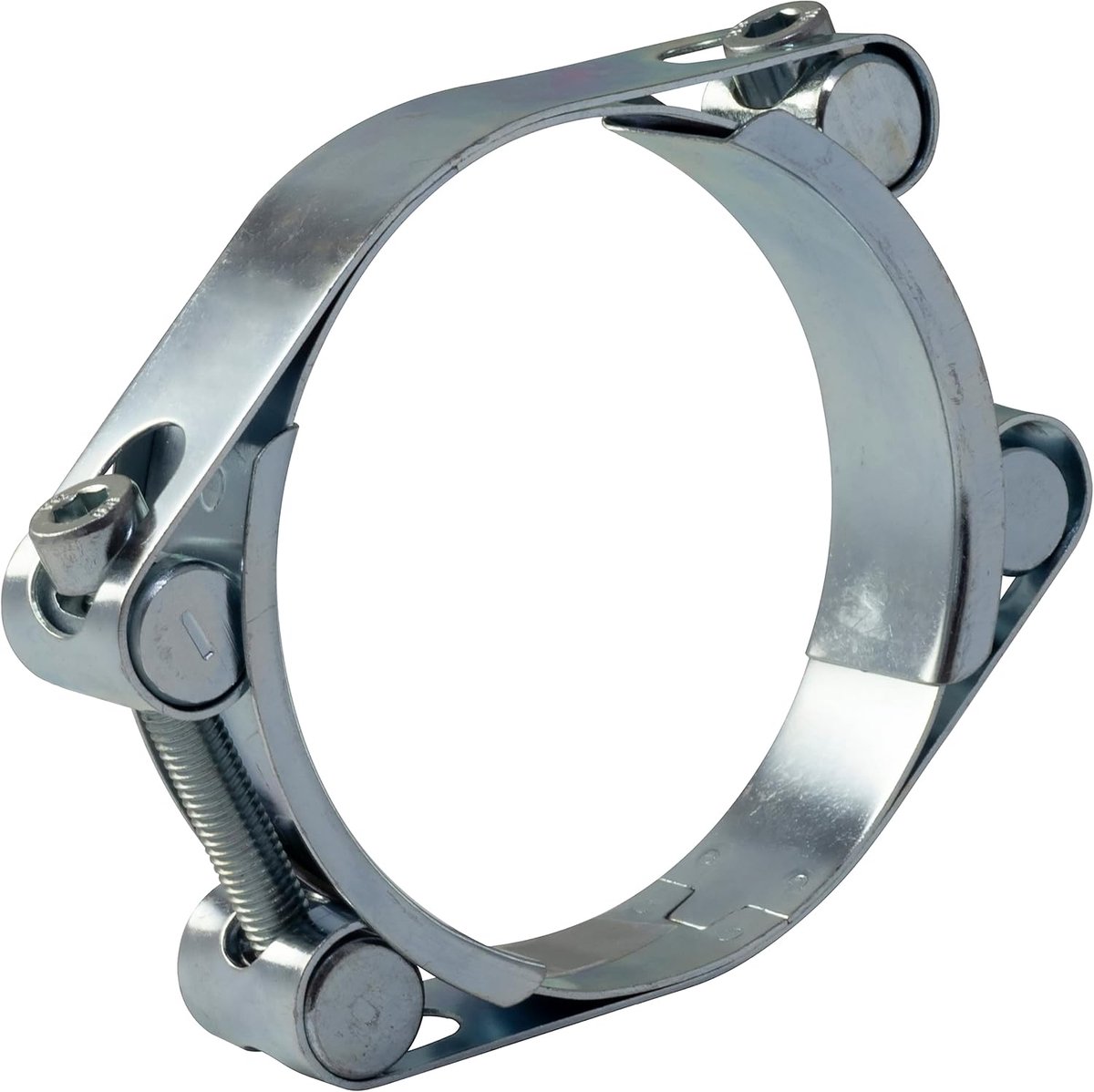 - C63775 - schroefklemmen dubbel met tappen - van verzinkt staal - zilverkleurig 100-110 mm - bandbreedte 24 mm - pompen irrigatie chemie slang persluchtleiding