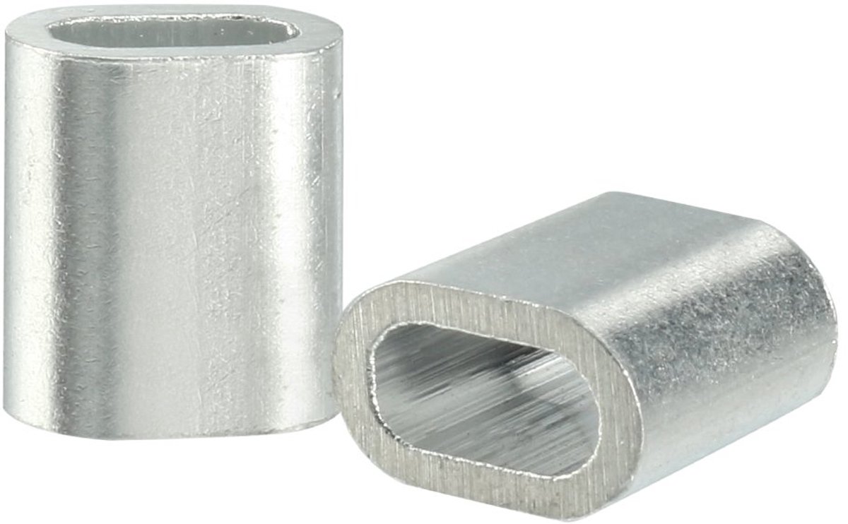 sourcingmap aluminium ovaal gevormde kabel draad touw mouwen clips krimpen lussen 0.5mm,50Pcs