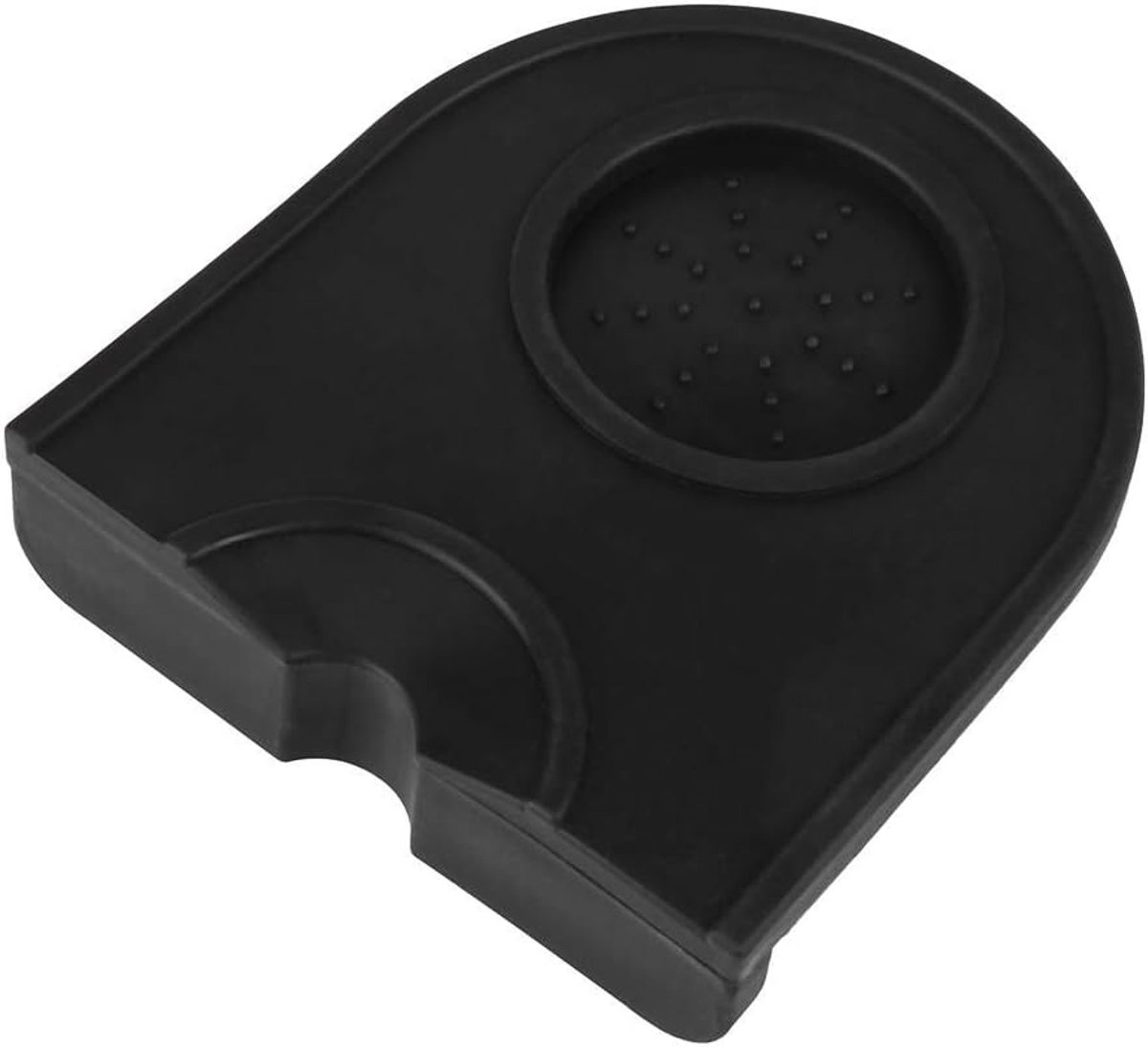 Tampermat, Anti-Slip Siliconen Koffiesaboter Mat Hoek Ram Mat, Multifunctioneel Dikker Slijtvast Beuken Mat Houder (Zwart)