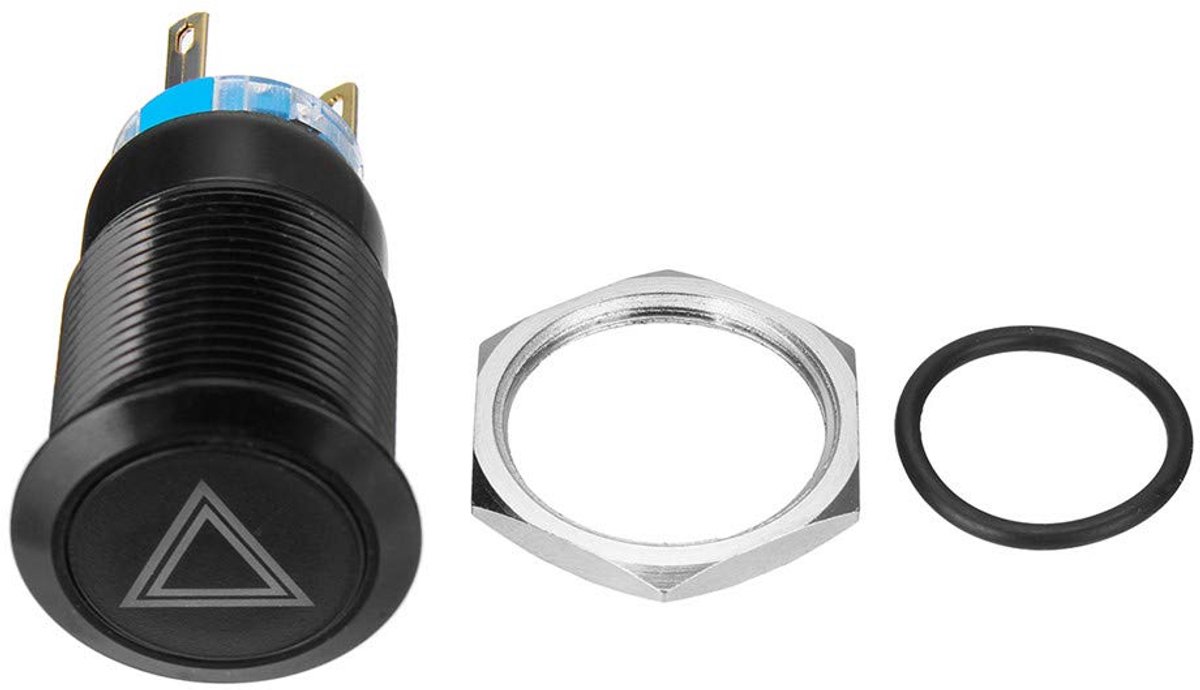 19Mm 12V Led drukknop op uit gevaar waarschuwingssignaal lichtschakelaar voor auto vrachtwagen boot, Rood, 1