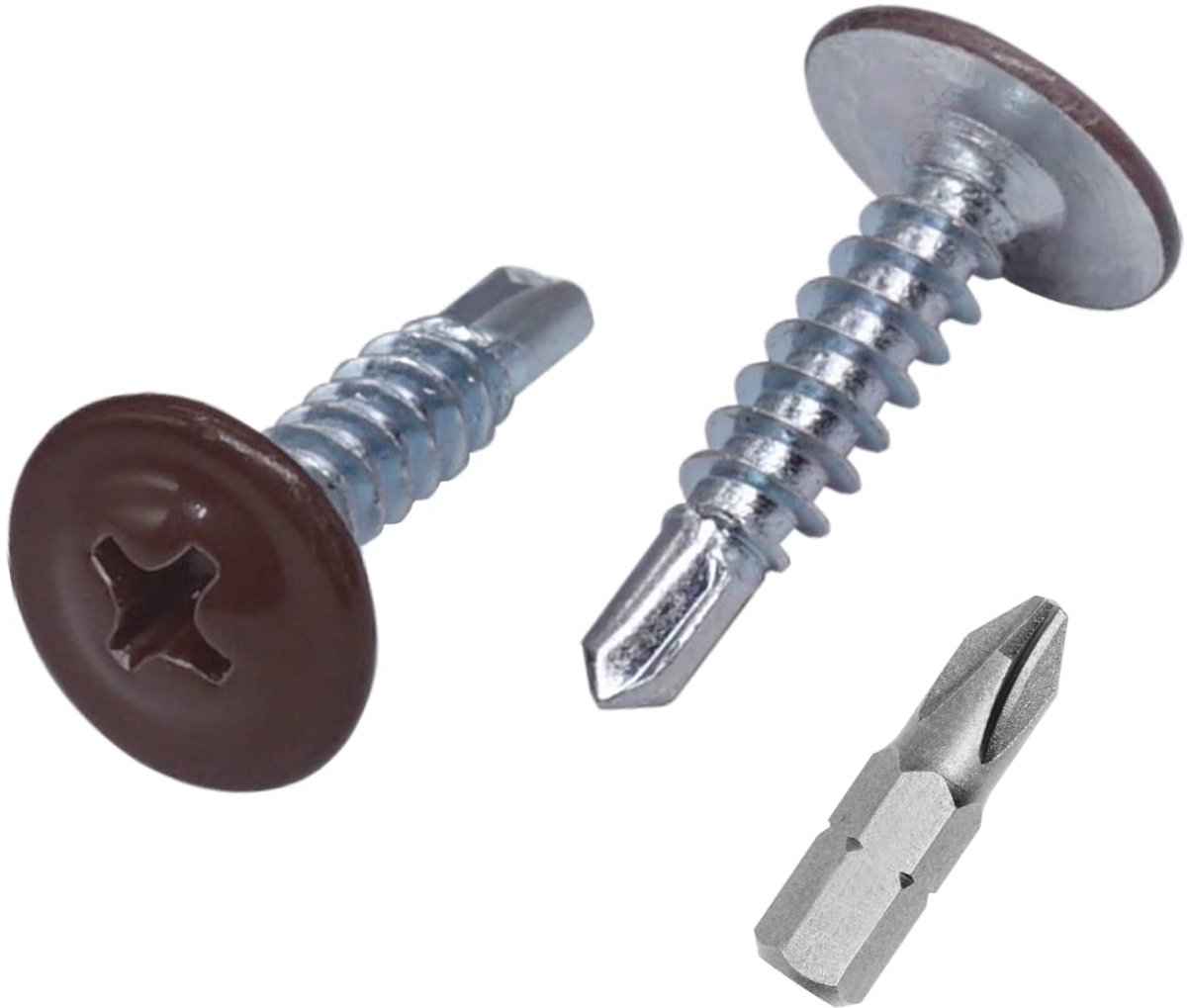 Set van 70 stuks) Geschilderd 4,2 x 19 mm zelfborende schroeven, kruiskoppen, metalen schroef, waferkop (70, chocoladebruin RAL 8017)