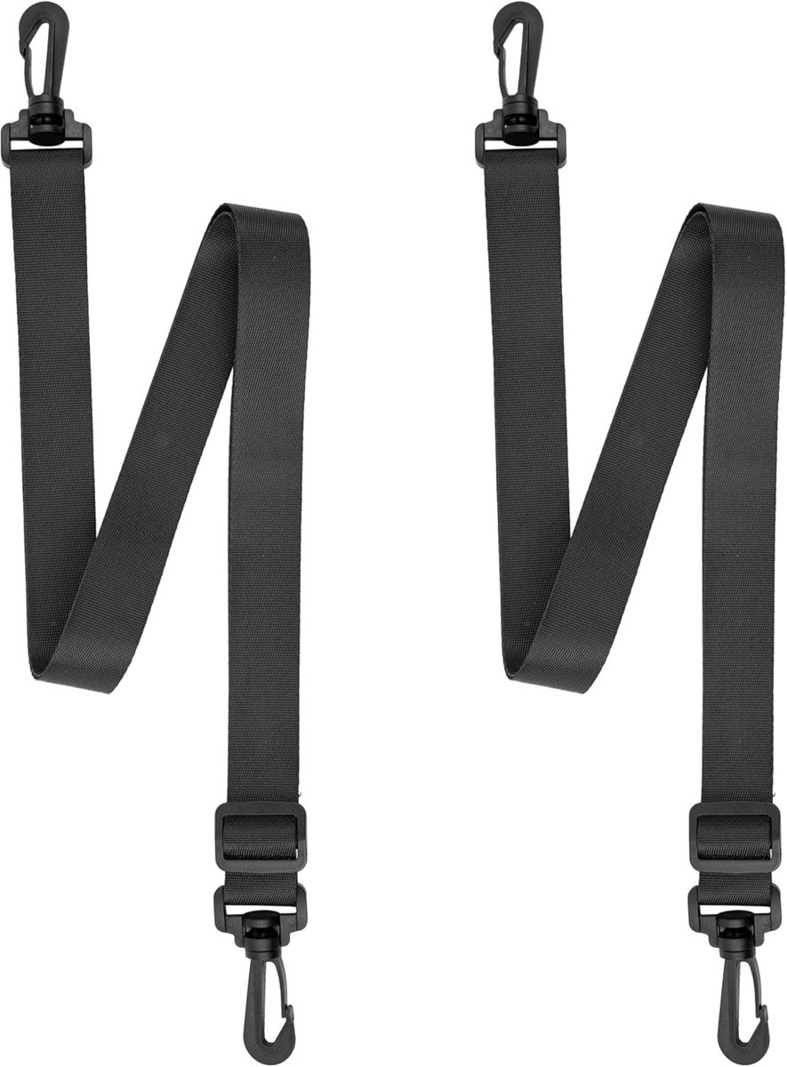 Day Mate Universele schouderriem, smalle riem met 25 mm breedte, in lengte verstelbaar tussen 75 en 135 cm, in zwart, transportriem met hardplastic laddergesp en haken