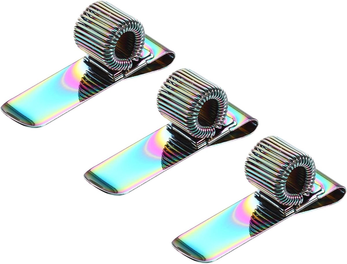 3 stuks pennenhouderclips, metalen pennenklemhouder, verstelbare lus, pennenhouder met horizontale enkele veerlus voor notitieboek, klembord, kleurrijk
