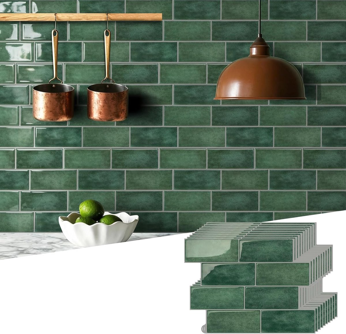 wandtegels, 10 vellen, afpellen en opplakken, metrotegelsticker, 3D plakkende tegelspatwand, voor keuken, badkamer