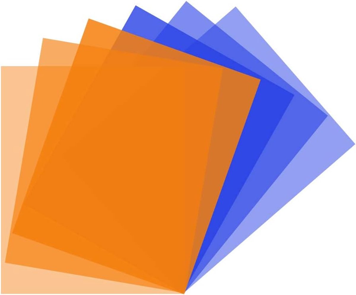 Kleurcorrectie Gels Filter 6 Pack Kit 16x20 inch/40x50cm Warm Oranje Blauw Verlichting Blad voor Fotostudio Video Zaklamp Led Licht Fotografie
