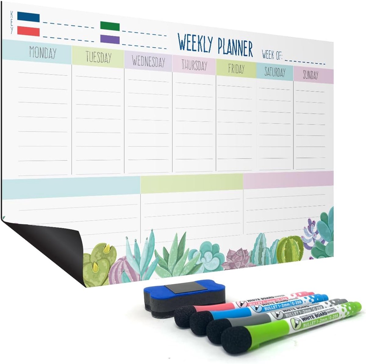Kitchen Wekelijkse planner bord, wekelijkse planner voor het gezin & maaltijdplanner, magnetische planner