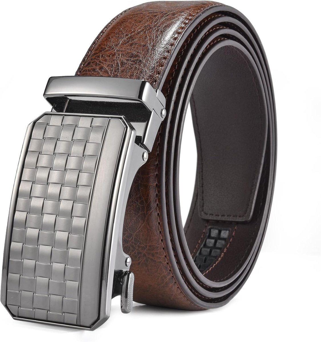 Riemen voor heren, leer, zwart, klassieke verstelbare leren riem, ratel, tailleriem voor jeans, broeken, pakken, geschenken voor mannen
