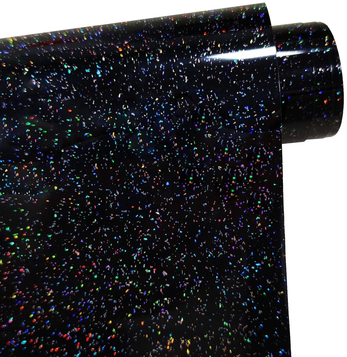 Plotterfolie Textil, Transferfolie Textil Zwart, Galaxie Heat Transfer Vinyl (Galaxie Zwart (Glanzend), 30,5 cm × 1,5 m)
